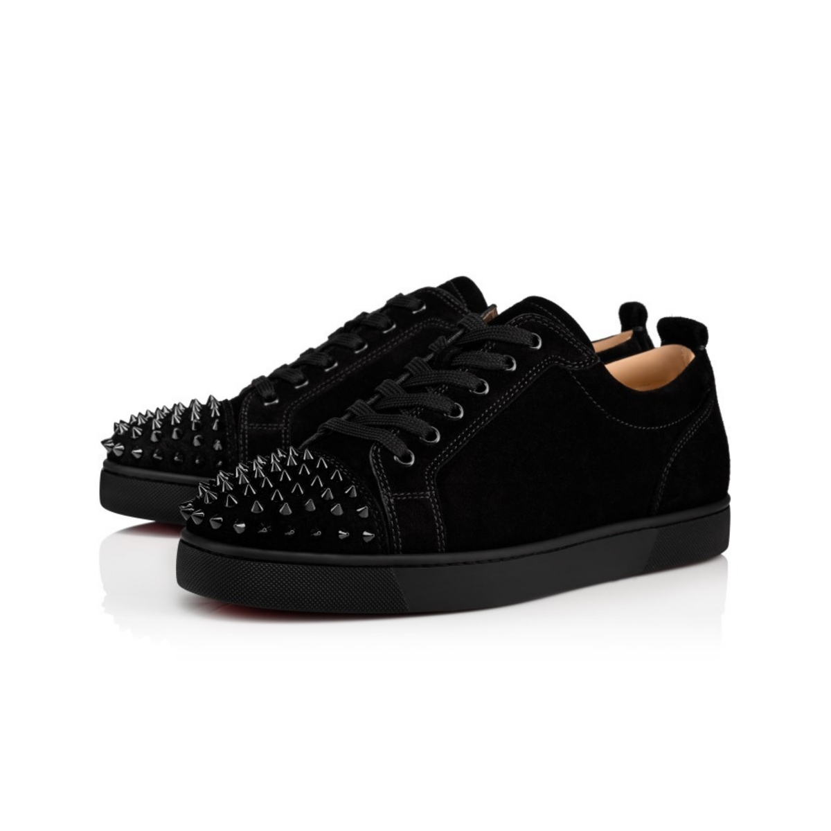 Christian Louboutin Spikes Suede Black view 1