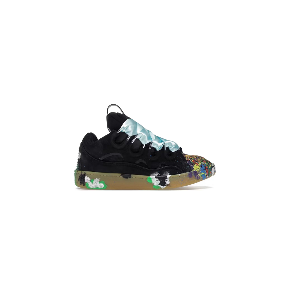 Lanvin Curb Sneaker Black Paint Splatter